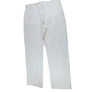Island Importer Men's Ivory 100% Linen Beach Pants Pockets Size 32x27.5